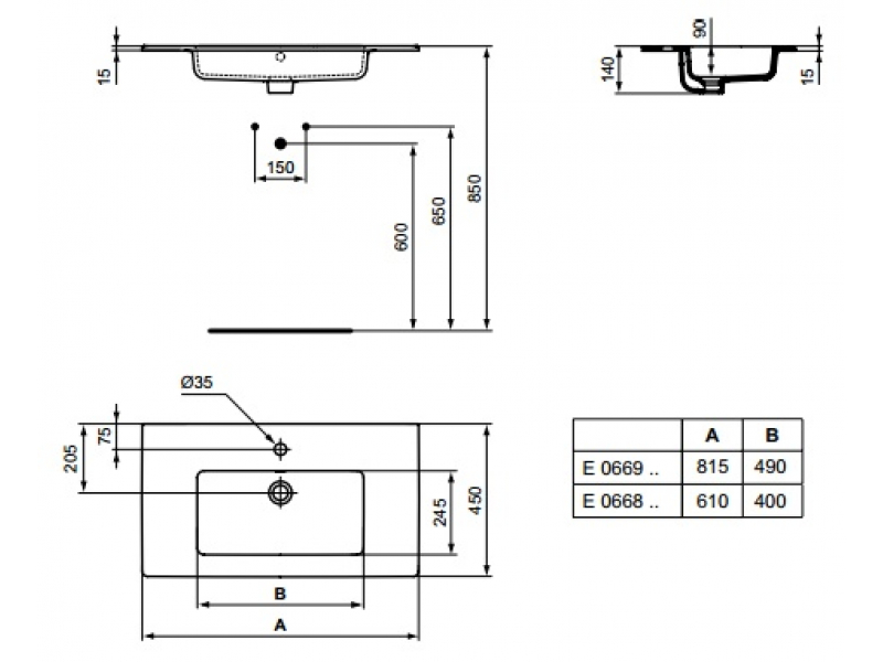 Купить Раковина Ideal Standard Tempo E066901 81.5x45 см