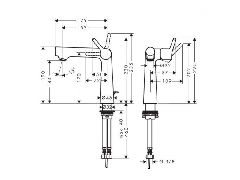 Купить Смеситель Hansgrohe Talis S 140 72113000 для раковины, хром