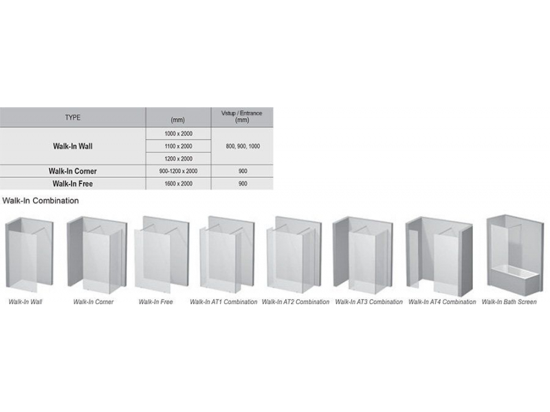 Купить Душевая стенка Ravak Walk-In Wall ST, 100 х 100 см, профиль черный, витраж транспарент, GW9WA0300Z1