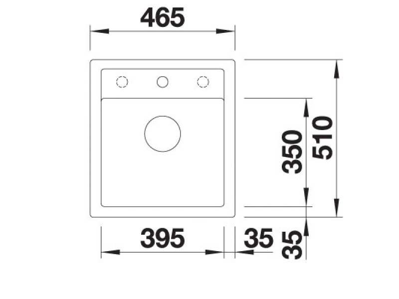 Купить Мойка Blanco Dalago 45 F, 517169, белый, с клапаном-автоматом, 46,5*51 см