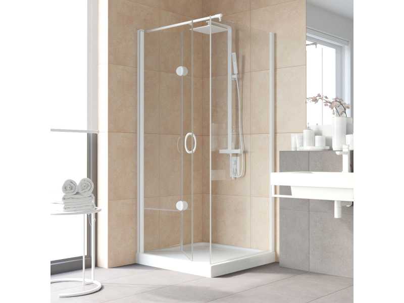 Купить Душевой уголок Vegas Glass GPS-Fis Lux, 90 x 80 x 199.5 см, профиль белый, стекло прозрачное, GPS-Fis Lux 80*90 01 01