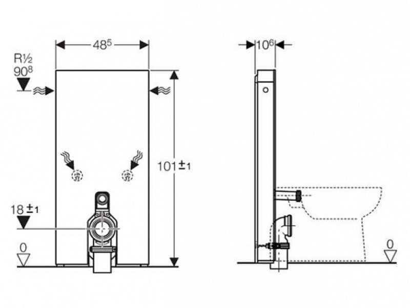 Купить Сантехнический модуль Geberit Monolith Premium 131.001.SJ.1 для напольного унитаза, черный