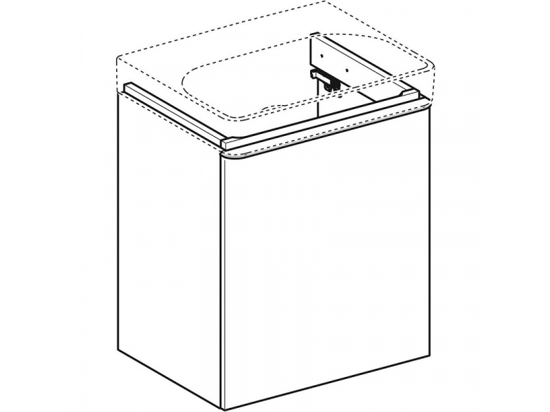 Купить Тумба под раковину Geberit Smyle Square 500.365.JK.1/500.366.JK.1, 55 см, цвет лава