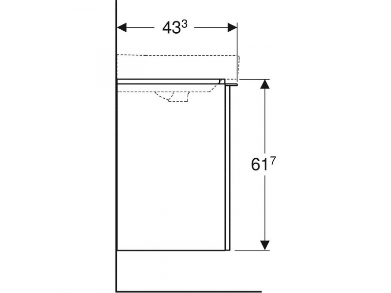 Купить Тумба под раковину Geberit Smyle Square 500.365.JK.1/500.366.JK.1, 55 см, цвет лава