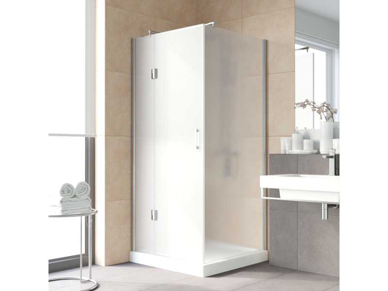 Купить Душевой уголок Vegas Glass AFP-Fis Lux, 100 x 90 x 199.5 см, профиль глянцевый хром, стекло сатин