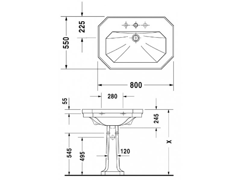 Купить Раковина Duravit 1930 Series 0438800000, 80*55*h24,5 см