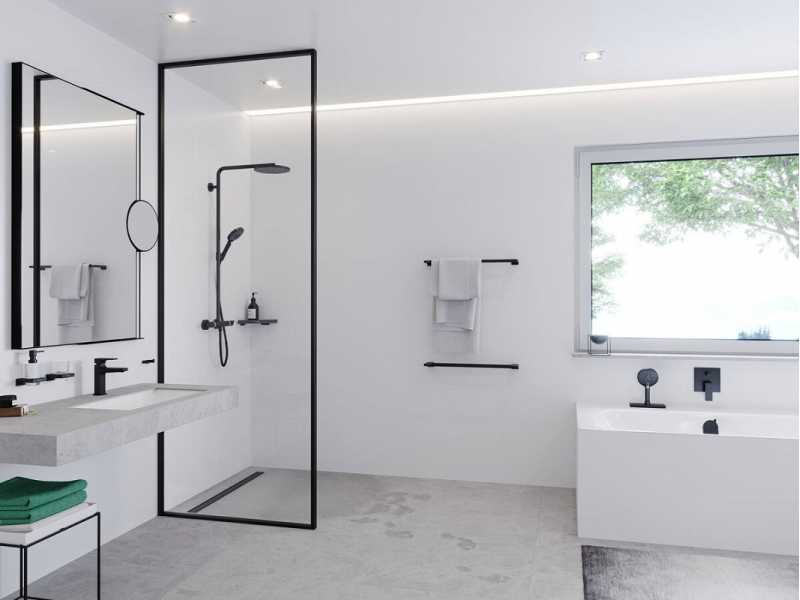 Купить Косметическое зеркало Hansgrohe AddStoris, черный матовый, 41791670