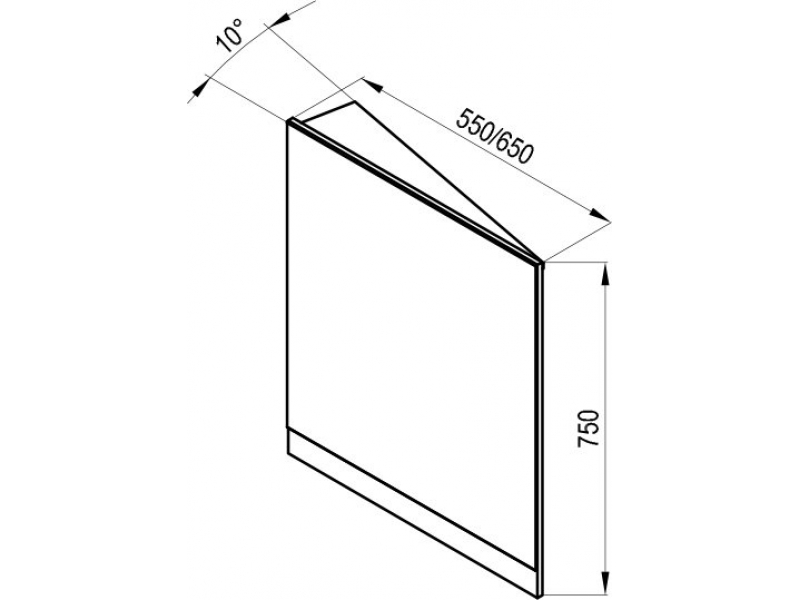 Купить Зеркало Ravak 10, 65 см, угловое, левое/правое, темный орех, X000001078/X000001081