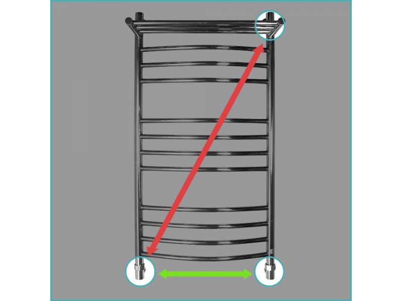 Купить Полотенцесушитель водяной Energy Prestige Modus 1000x500 хром, ширина 56 см, высота 103 см