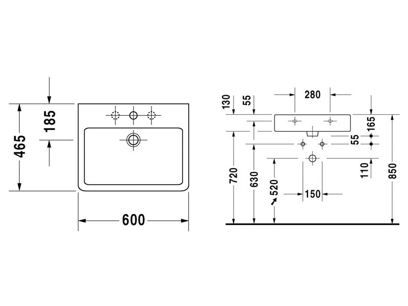 Купить Раковина подвесная Duravit Vero 60x47 0454600000