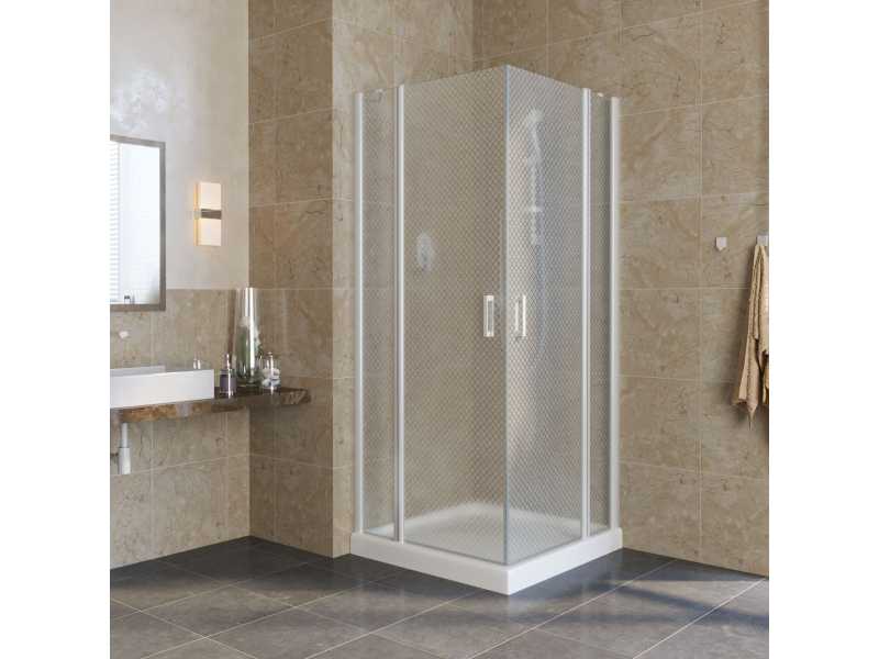 Купить Душевой уголок Vegas Glass EFA Lux, 120 x 120 x 199.5 см, профиль белый, стекло ретро
