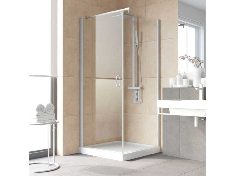 Купить Душевой уголок Vegas Glass EP-Fis Lux, 90 x 90 x 199.5 см, профиль матовый хром, стекло прозрачное
