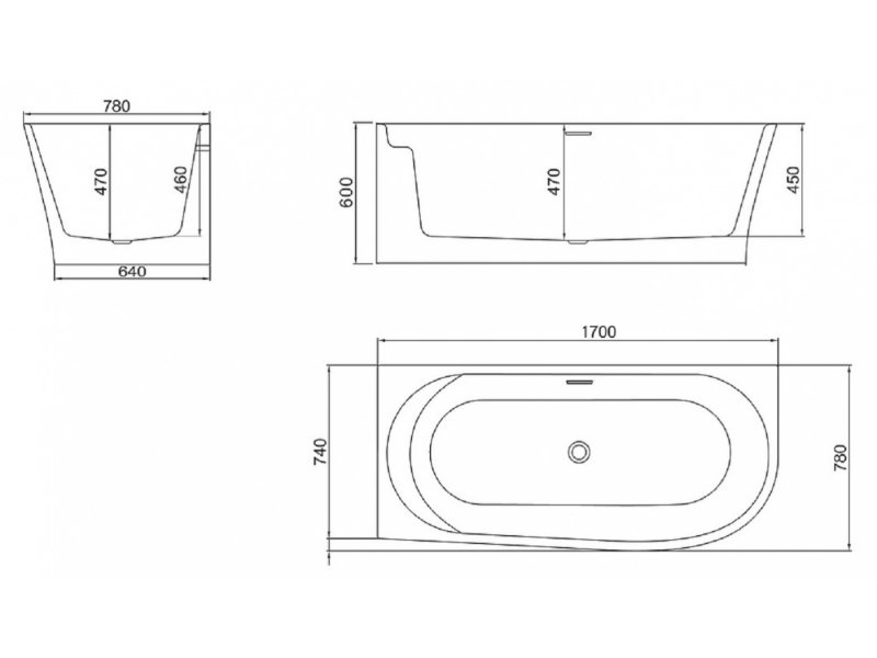 Купить Ванна акриловая BelBagno BB410-1700-780-L/R, 170 х 80 см