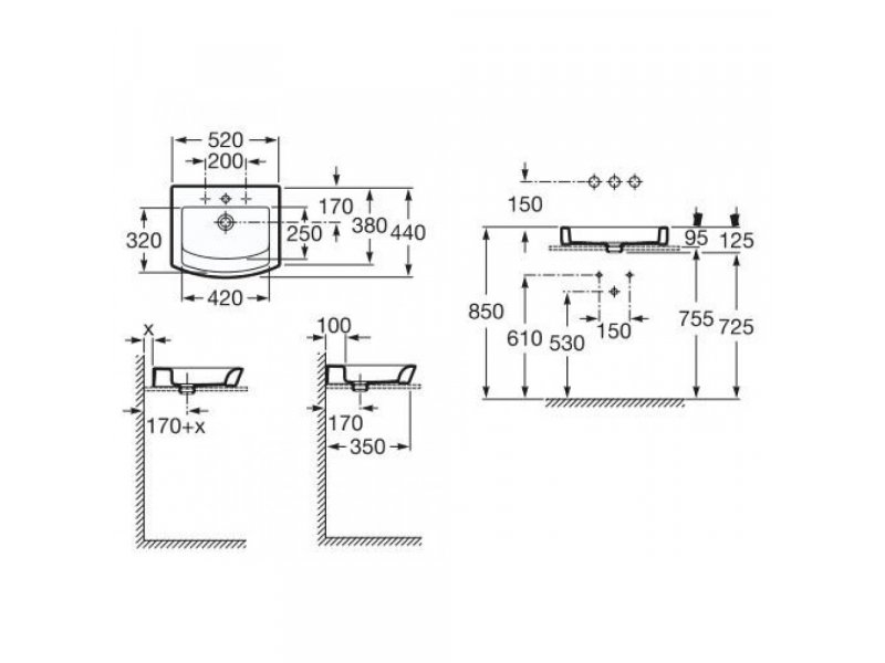 Купить Раковина Roca Hall 32788200H, накладная, 52 x 44 см, с отверстием под смеситель