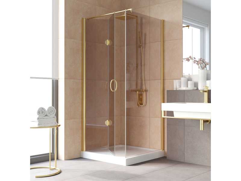 Купить Душевой уголок Vegas Glass GPS-Fis Lux, 80 x 120 x 199.5 см, профиль золото, стекло бронза
