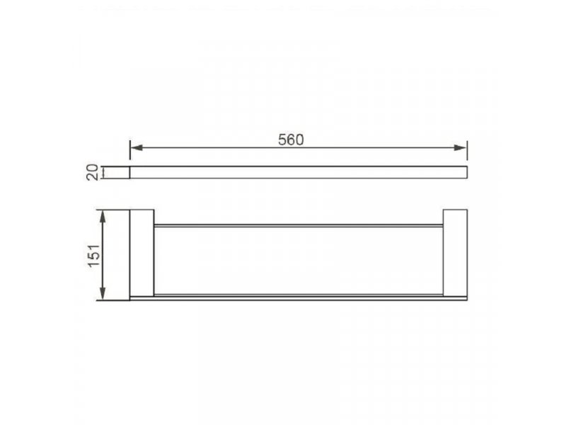 Купить Полочка стеклянная Aquanet 5687, 56 см, хром (187070)