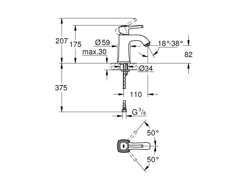 Купить Смеситель Grohe Grandera 23310IG0 для раковины, хром/золото