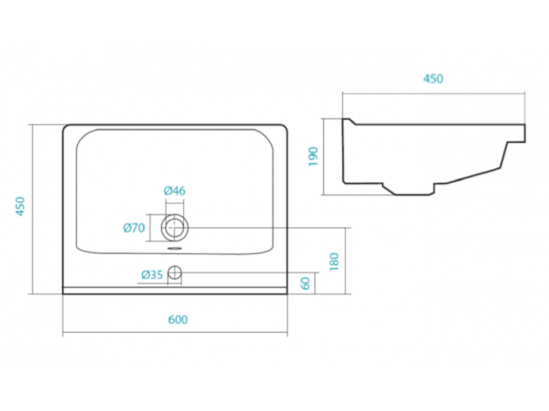 Купить Раковина Santek Миранда 1WH302421 60 x 45 x 19 см прямоугольная
