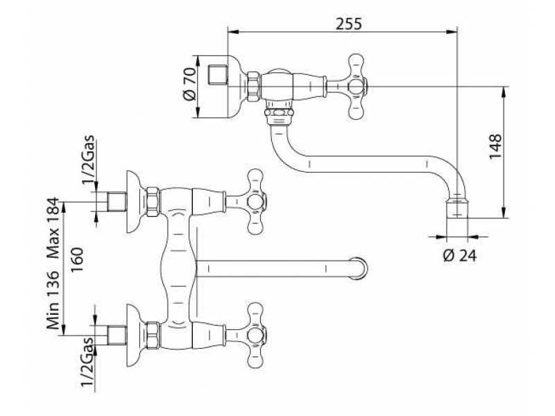 Купить Смеситель Bandini Old England 629921KK18 для раковины, золото