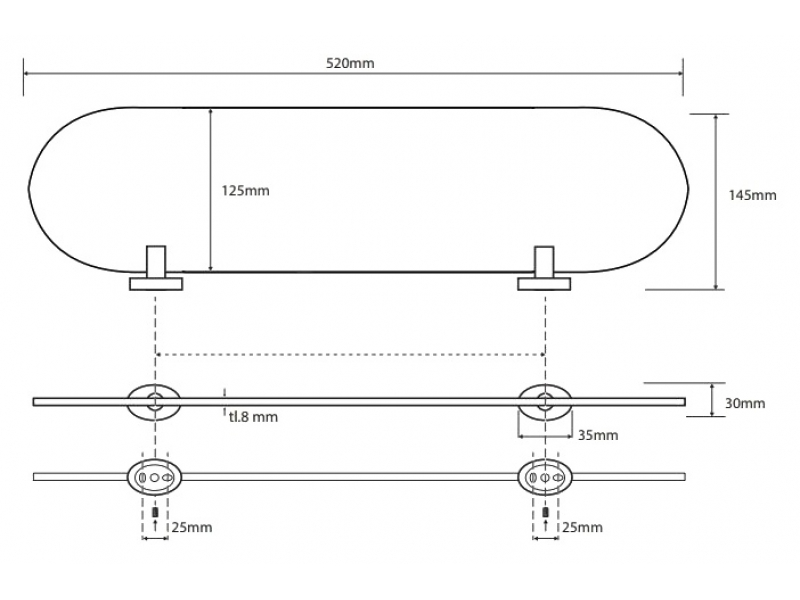 Купить Полка Bemeta Oval 118402031