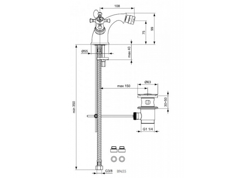 Купить Смеситель Ideal Standard Reflections B9655AA для биде