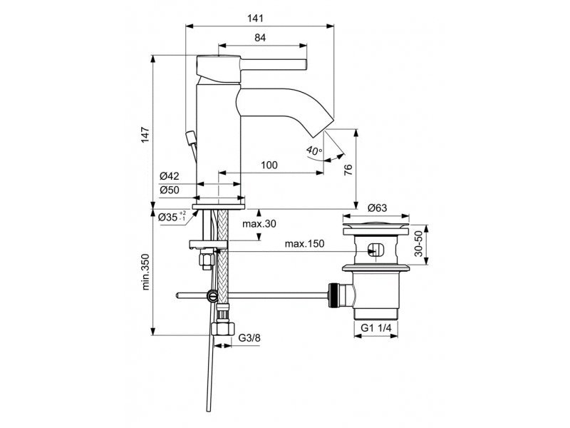 Купить Смеситель Ideal Standard Ceraline для раковины, хром, BC193AA