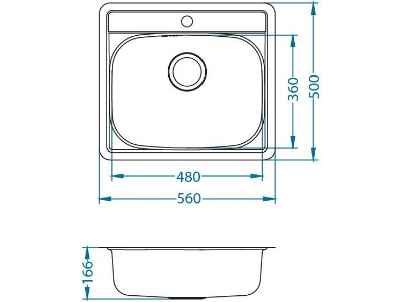 Купить Мойка кухонная Alveus MORE 10 NAT-90 560 x 500 1106813 с сифоном