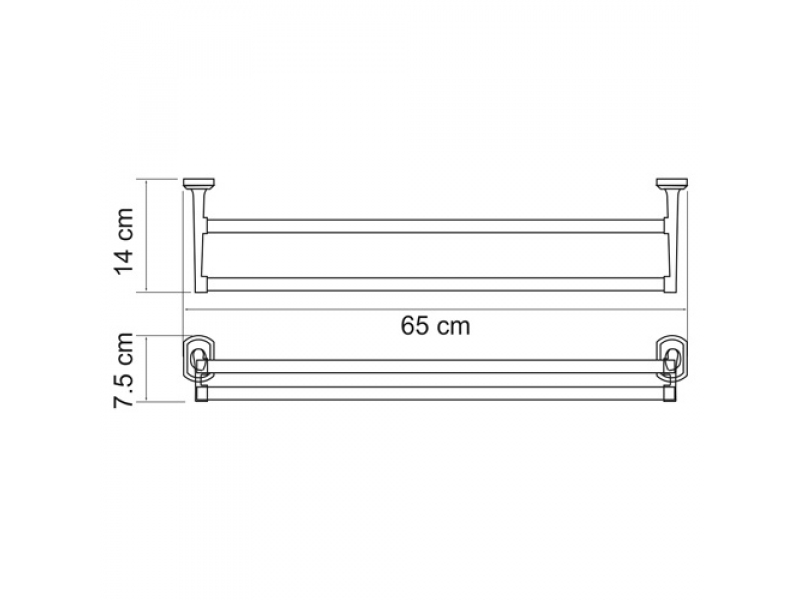 Купить Полотенцедержатель WasserKRAFT 3040, двойной, 65 см, хром