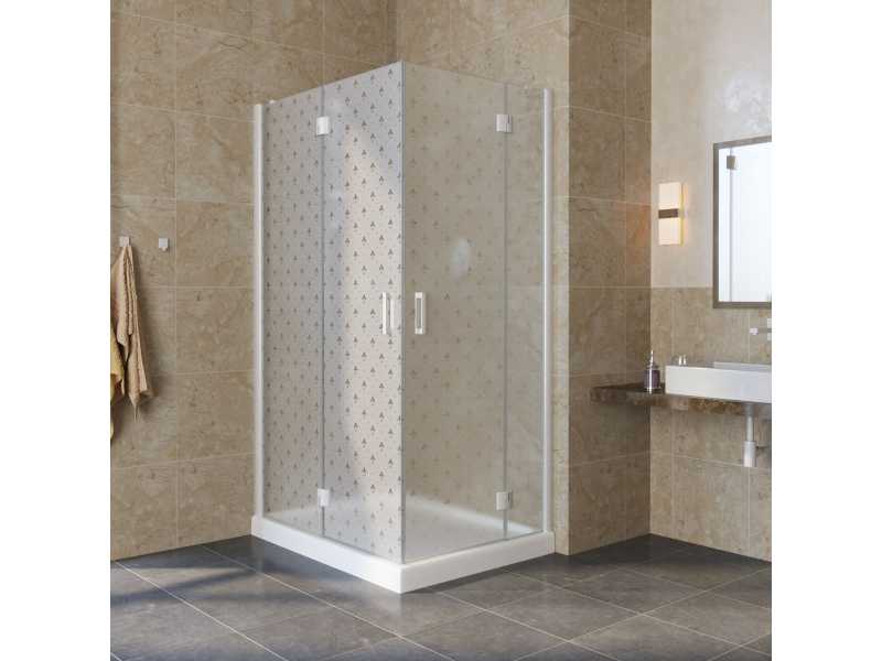 Купить Душевой уголок Vegas Glass AFA-F Lux, 110 x 100 x 199.5 см, профиль белый, стекло флёр-де-лис