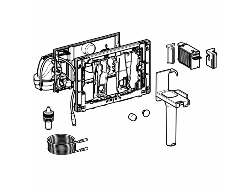 Купить Модуль Geberit Sigma DuoFresh 115.050.21.1 с автоматическим пуском и приемником для палочек Geberit DuoFresh, для смывного бачка скрытого монтажа Sigma 12 см, хром