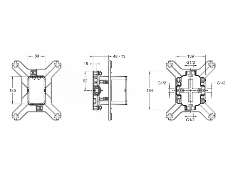 Купить Универсальная система скрытого монтажа Jacob Delafon Modulo 98699D-NF для встраиваемых смесителей