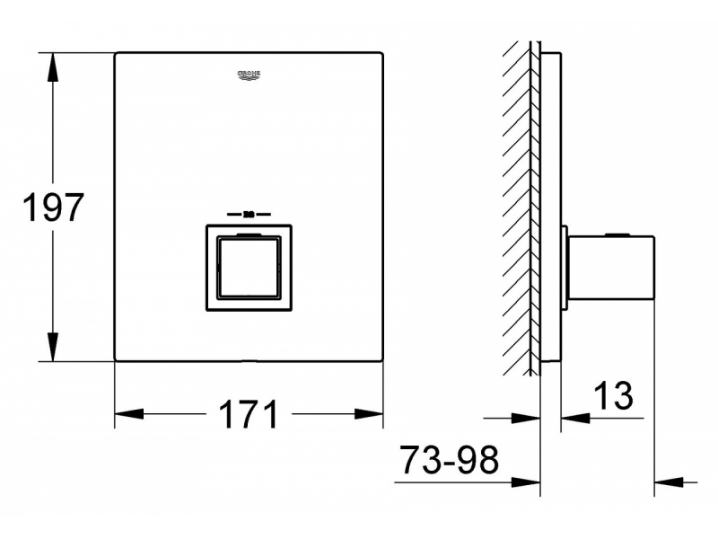 Купить Термостат центральный Grohe Grohtherm Cube 19961000, внешняя часть