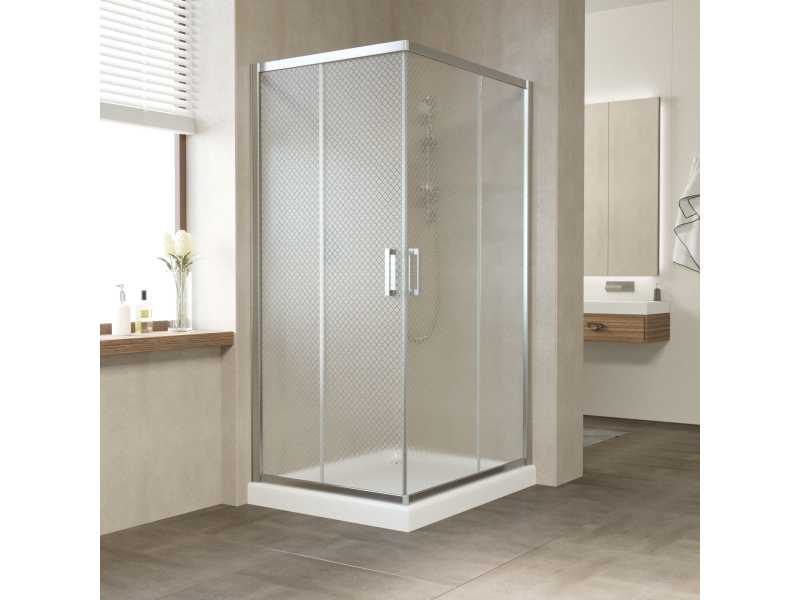 Купить Душевой уголок Vegas Glass Za-F 90 x 80 x 190 см, профиль хром глянцевый, стекло ретро