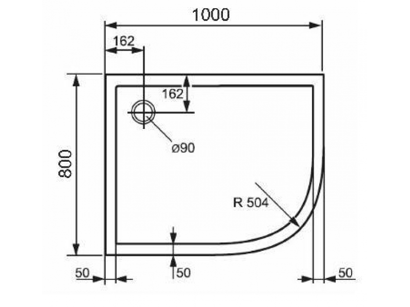 Купить Душевой поддон Huppe PURANO 100 x 80 x h4 см, 202149.055, R504, из искусственного камня