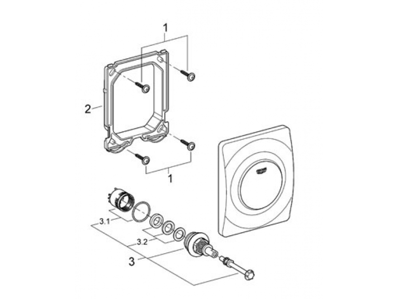 Купить Кнопка для инсталляции Grohe Surf 38808P00, матовый хром