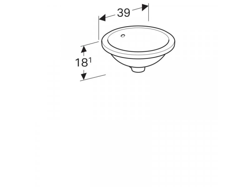 Купить Раковина Geberit Variform 500.744.01.2 D 33 см круглая, с переливом