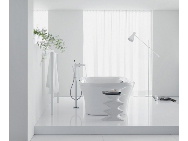 Купить Смеситель Hansgrohe PuraVida 15473400 для ванны и душа, белый/хром
