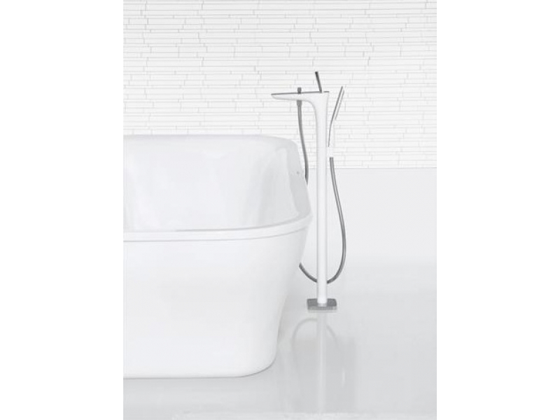 Купить Смеситель Hansgrohe PuraVida 15473400 для ванны и душа, белый/хром
