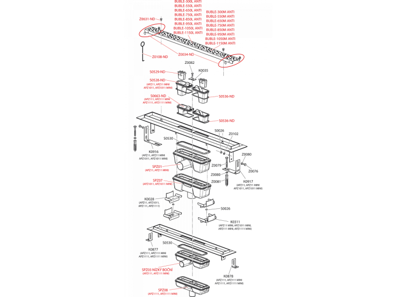 Купить Душевой лоток AlcaPlast APZ11-850 с решеткой Antivandal