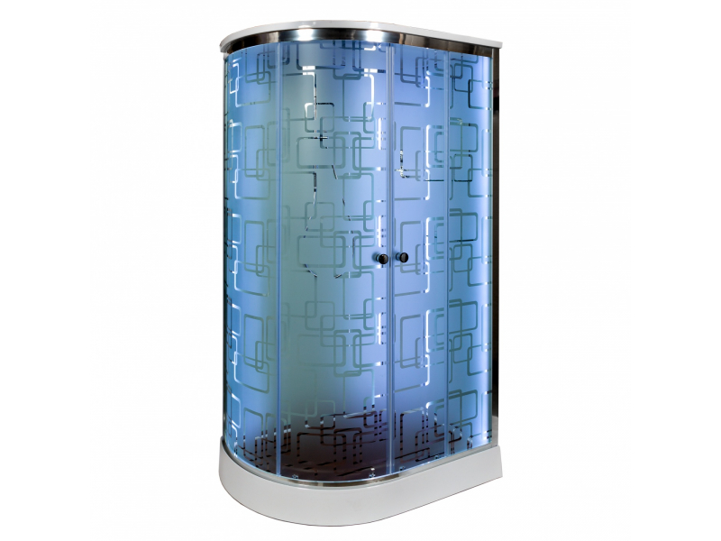 Купить Душевая кабина Deto Em EM1511 L/R LED гм 110 x 80 см, с крышей, с Led подсветкой, с гидромассажем