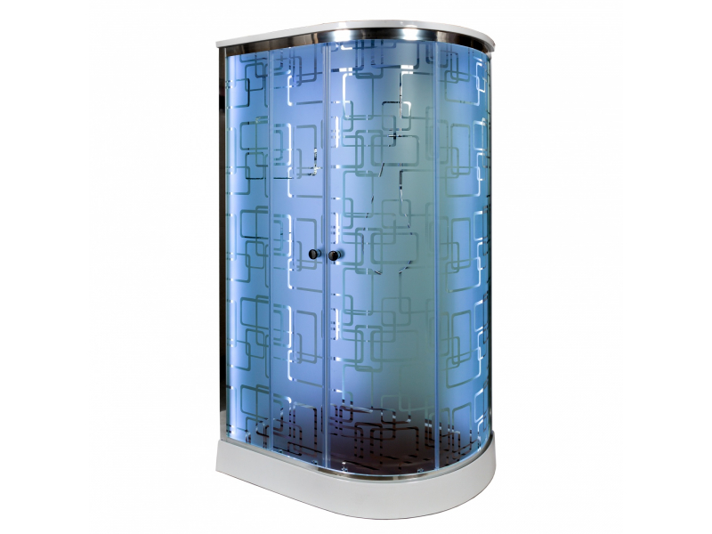 Купить Душевая кабина Deto Em EM1511 L/R LED гм 110 x 80 см, с крышей, с Led подсветкой, с гидромассажем