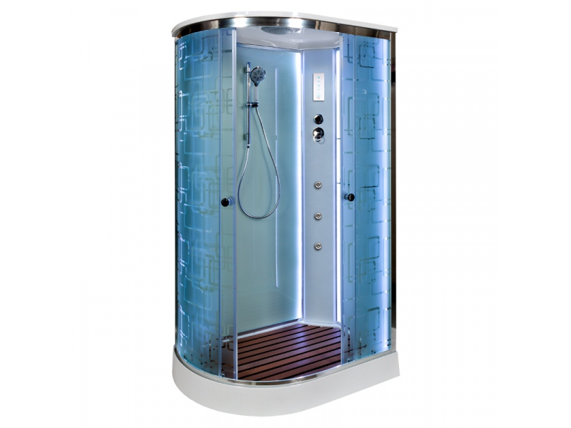 Купить Душевая кабина Deto Em EM1511 L/R LED гм 110 x 80 см, с крышей, с Led подсветкой, с гидромассажем