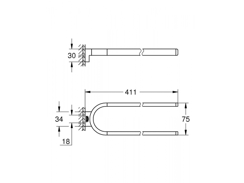 Купить Полотенцедержатель двойной неповоротный Grohe Selection 41059GL0, 41.5 см, золото глянец