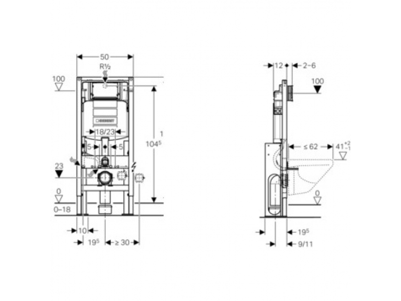 Купить Инсталляция Geberit Duofix Sigma UP320, 111.380.00.5, усиленная, самонесущая