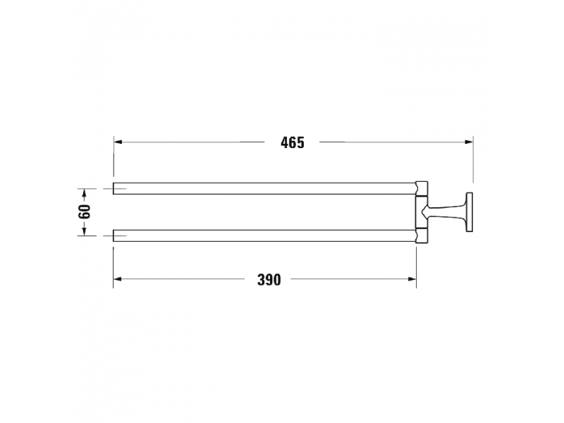 Купить Полотенцедержатель Duravit Starck T 0099411000 двойной 46.5 cм, хром