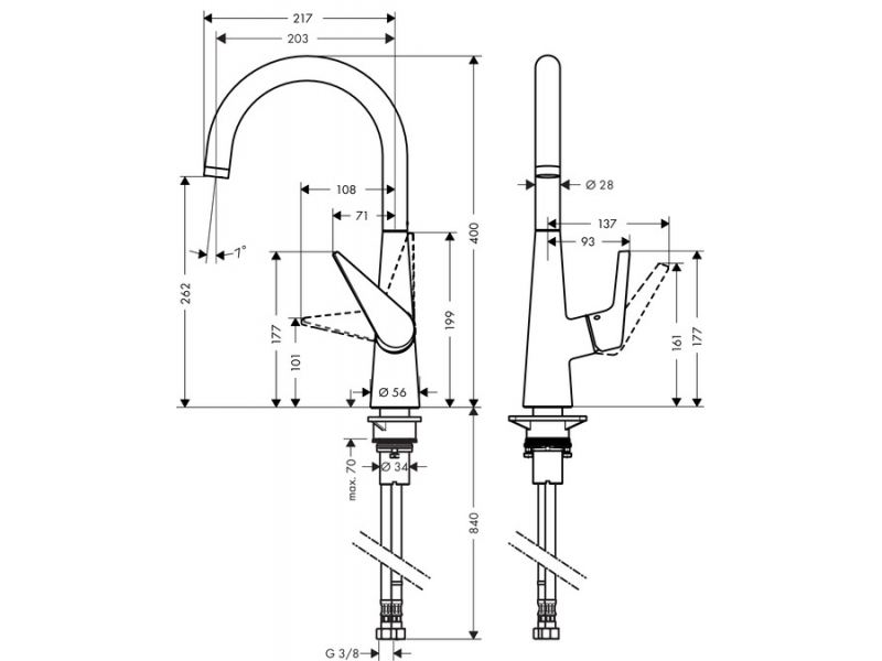 Купить Смеситель Hansgrohe Talis S для кухонной мойки 260 72810000