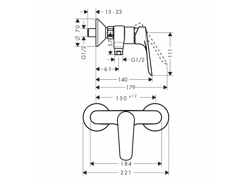 Купить Смеситель для душа Hansgrohe Logis E 71602000