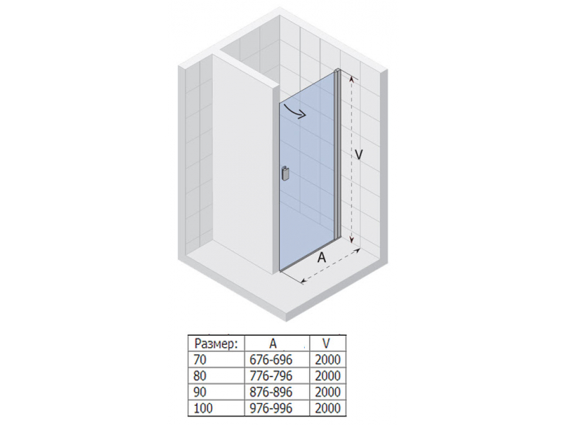 Купить Душевая дверь в проем Riho Nautic N101 GGB060280 80*200 см (GGB0602801/GGB0602802)