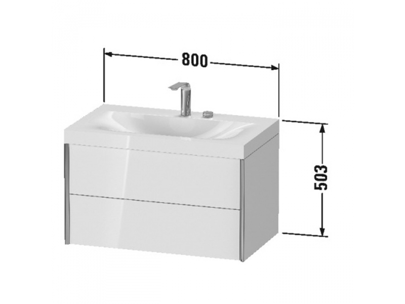 Купить Тумба с раковиной Duravit XViu XV4615EB221P 80 x 50.3 x 48 см подвесная, темный орех