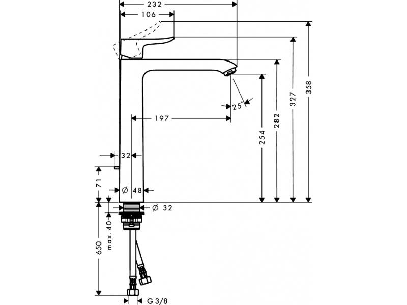 Купить Смеситель для раковины Hansgrohe Metris 31082000, д/к, высокий